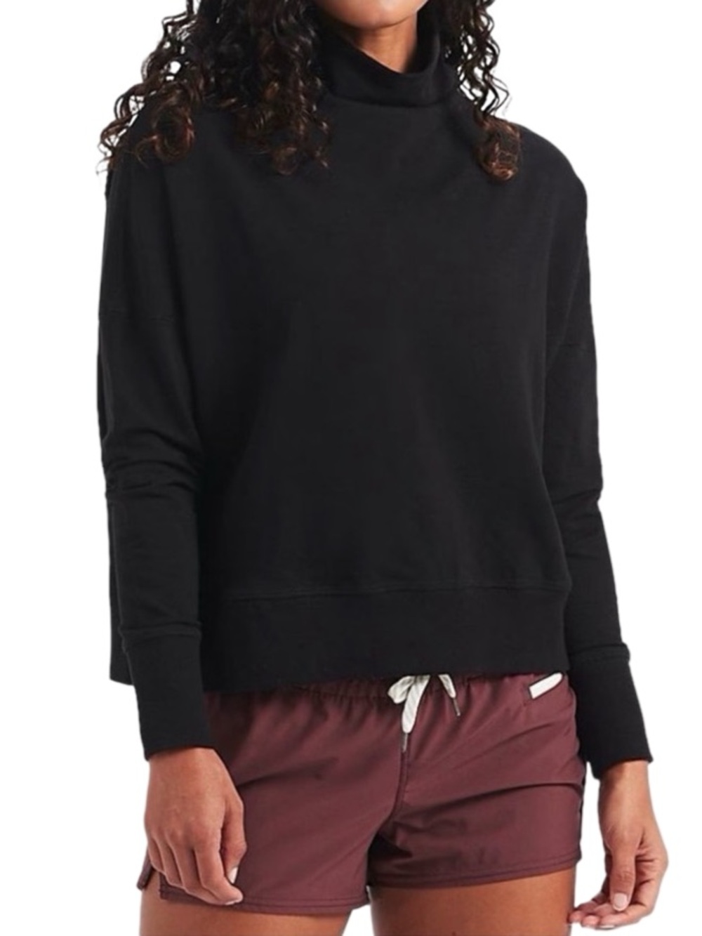 Vuori Cleo Mockneck Sweatshirt Size Small Black Athleisure Activewear Neutral